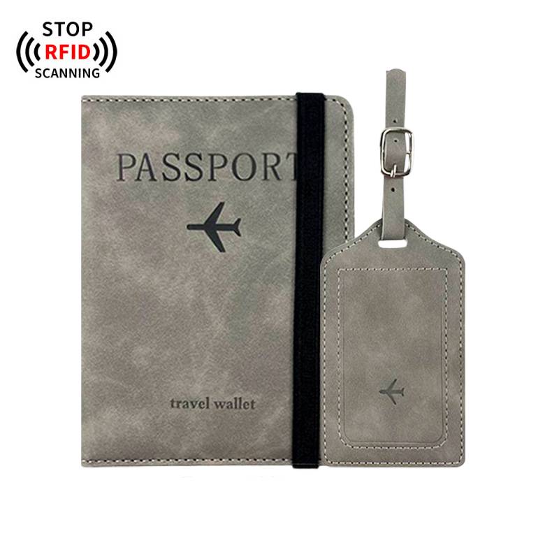 Corporate travel gift with passport holder and tag