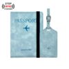 Anti-theft passport cover with matching luggage tag