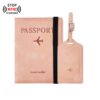 Custom PU leather passport holder with luggage tag