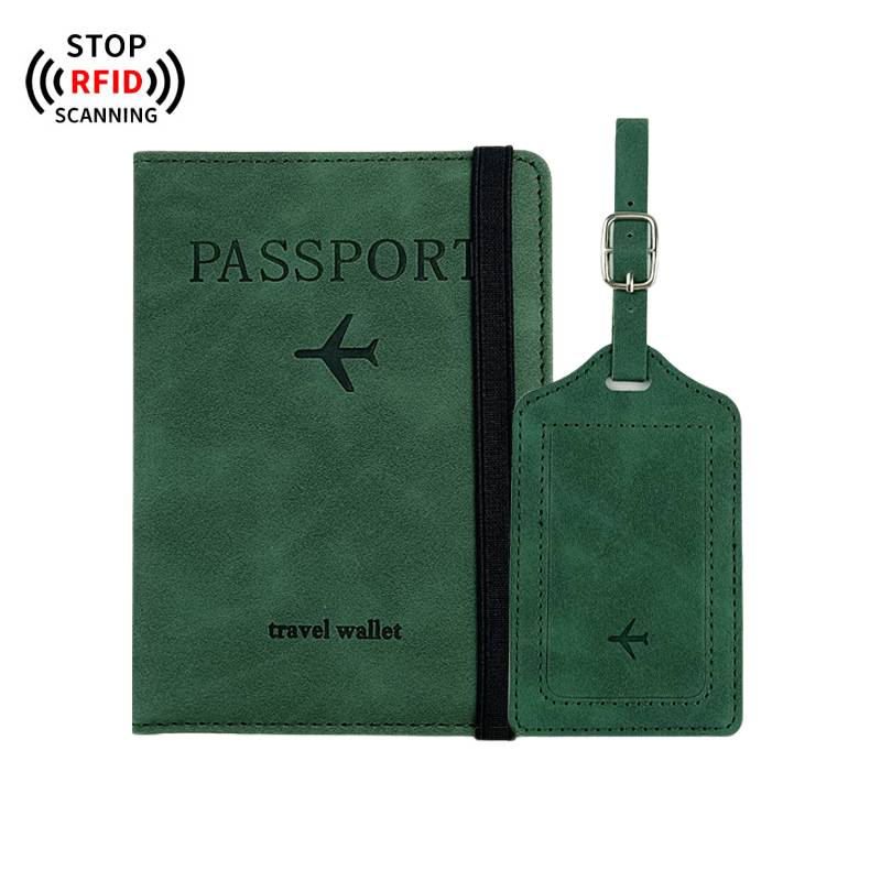 Corporate passport cover and luggage tag with logo