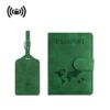 Stylish PU leather passport holder with matching luggage tag