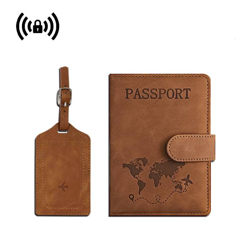 Corporate travel gift set with PU leather accessories