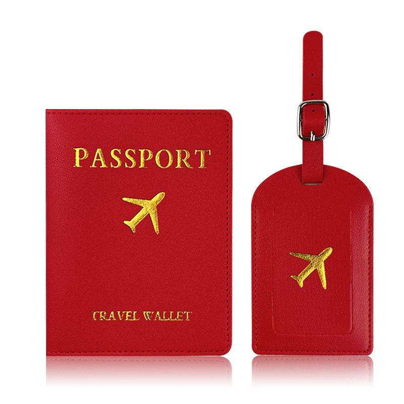 Branded passport holder and luggage tag set