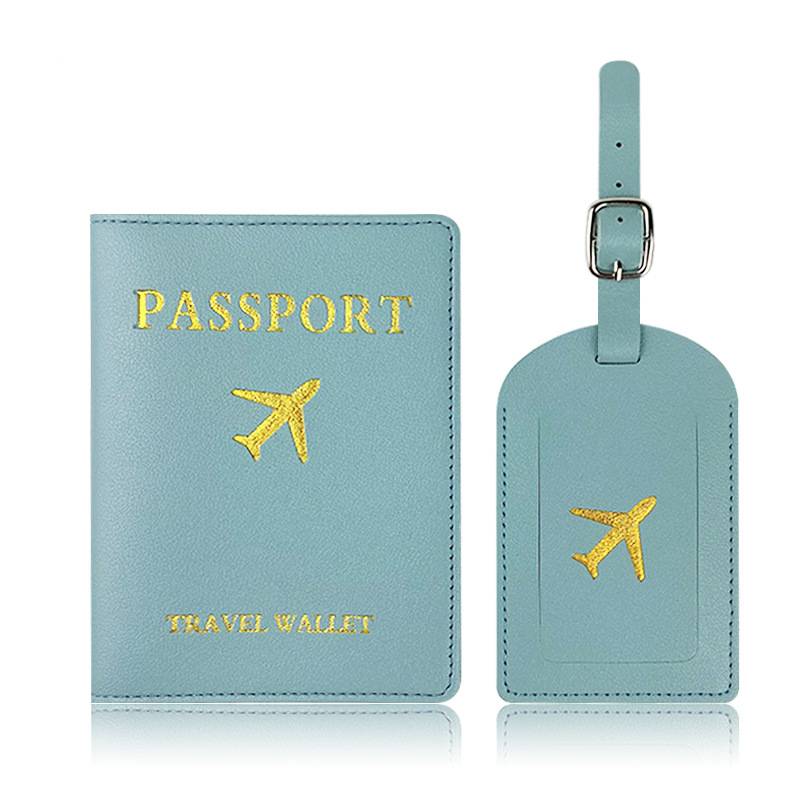 Corporate gift passport holder and luggage tag set