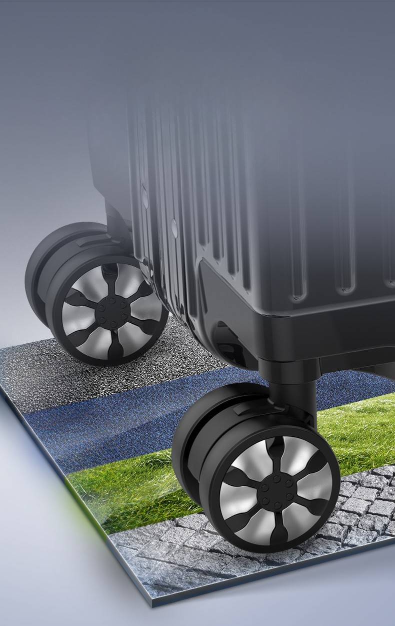 Four wheel spinner suitcase for easy mobility