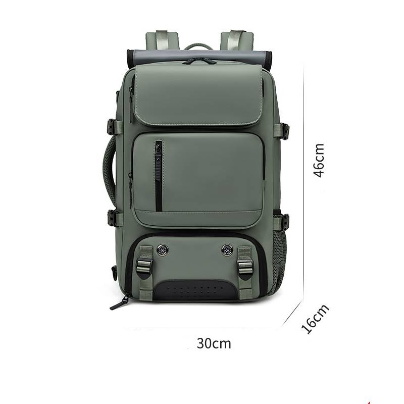 Travel backpack with ergonomic shoulder straps