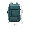 Travel backpack with curved shoulder straps