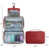 Compact hanging travel toiletry bag