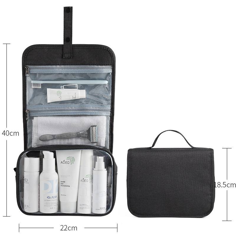 Toiletry bag with grid dry compartment