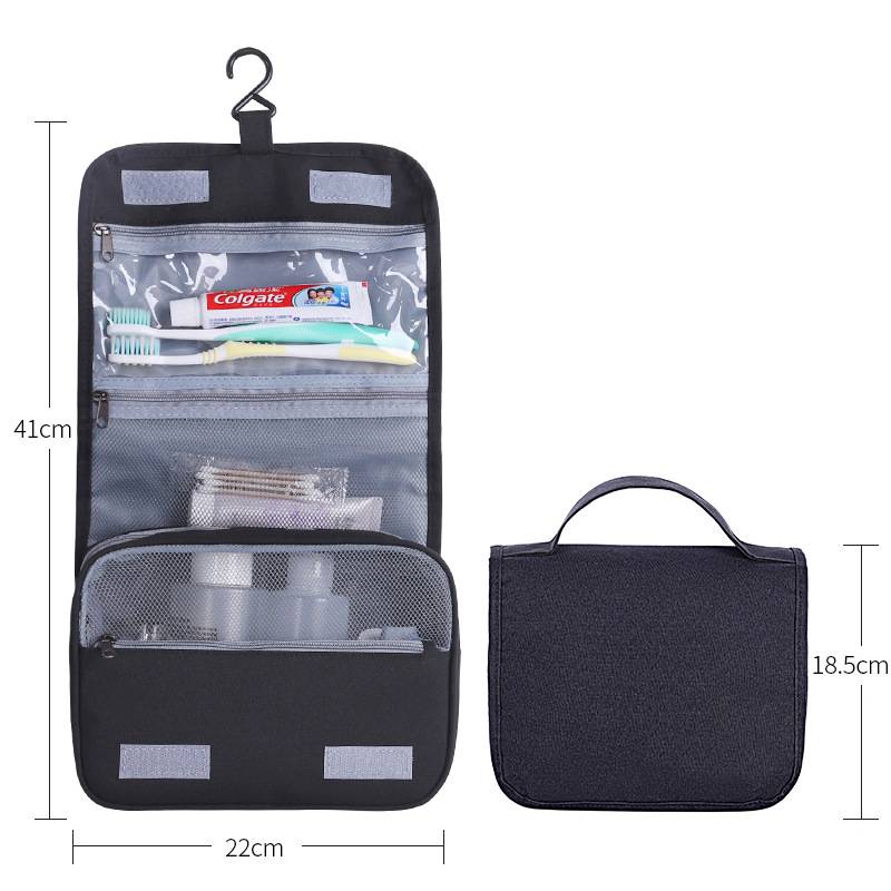 Hanging buckle travel toiletry bag