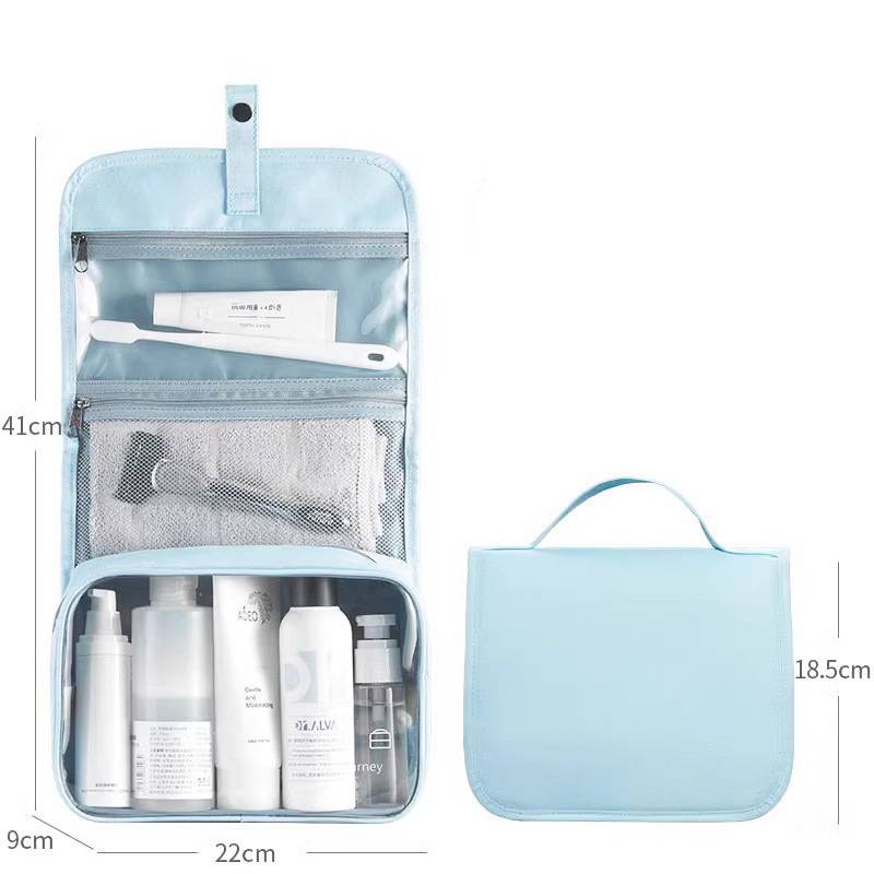 Travel toiletry bag with multiple compartments