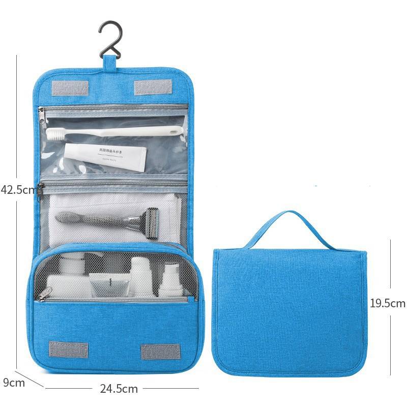 Travel toiletry bag with clear TPU compartment
