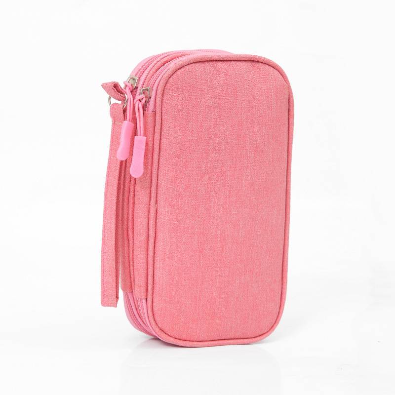 Pink cable bag organizer for tech accessories