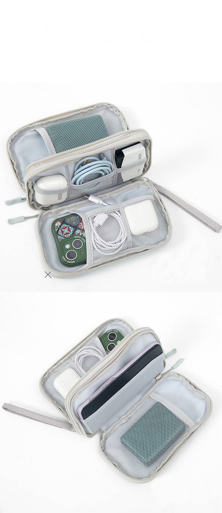 Travel cable organizer bag for business trips