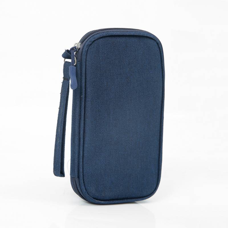 Cable organizer bag in navy blue colour