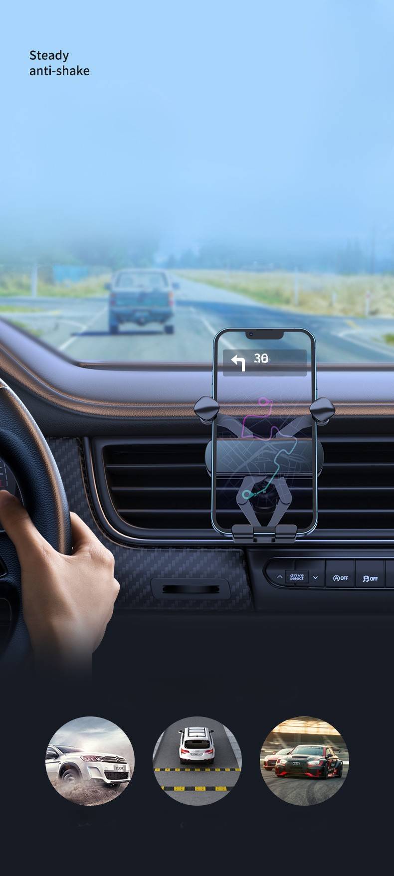 Aluminum alloy car phone holder suitable for corporate gifts Malaysia