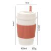Custom wheat straw coffee cup in pink