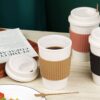 Wheat straw coffee cup with straw and lid design