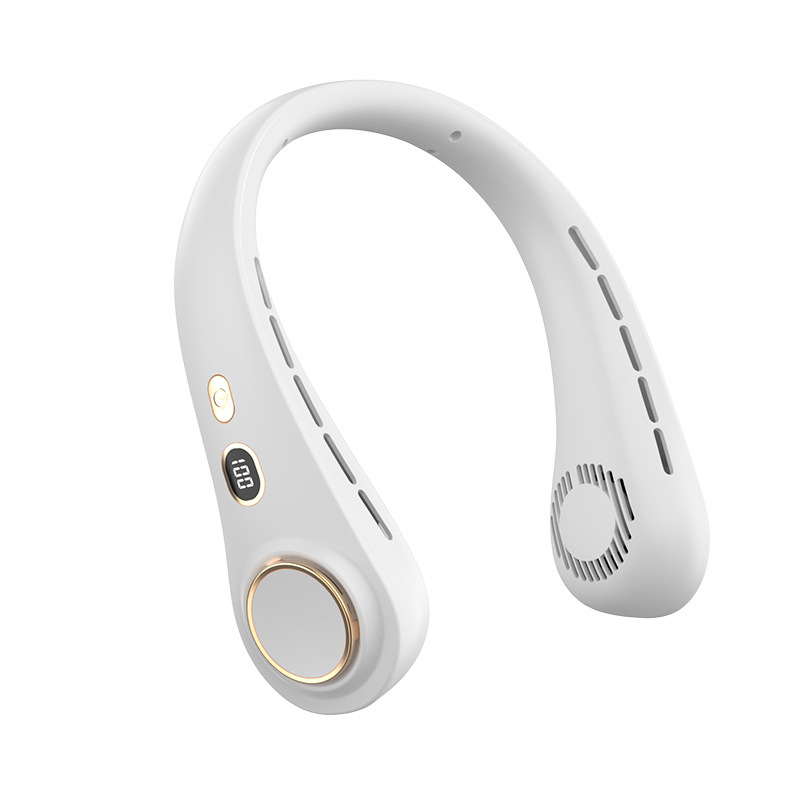 Rechargeable neck-hanging fan for hands-free cooling