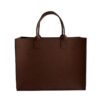 Felt tote bag folded inside a handbag for portability