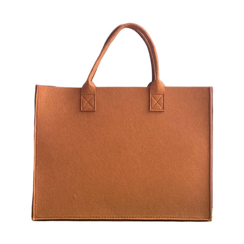 Brown felt tote bag for eco-friendly promotions