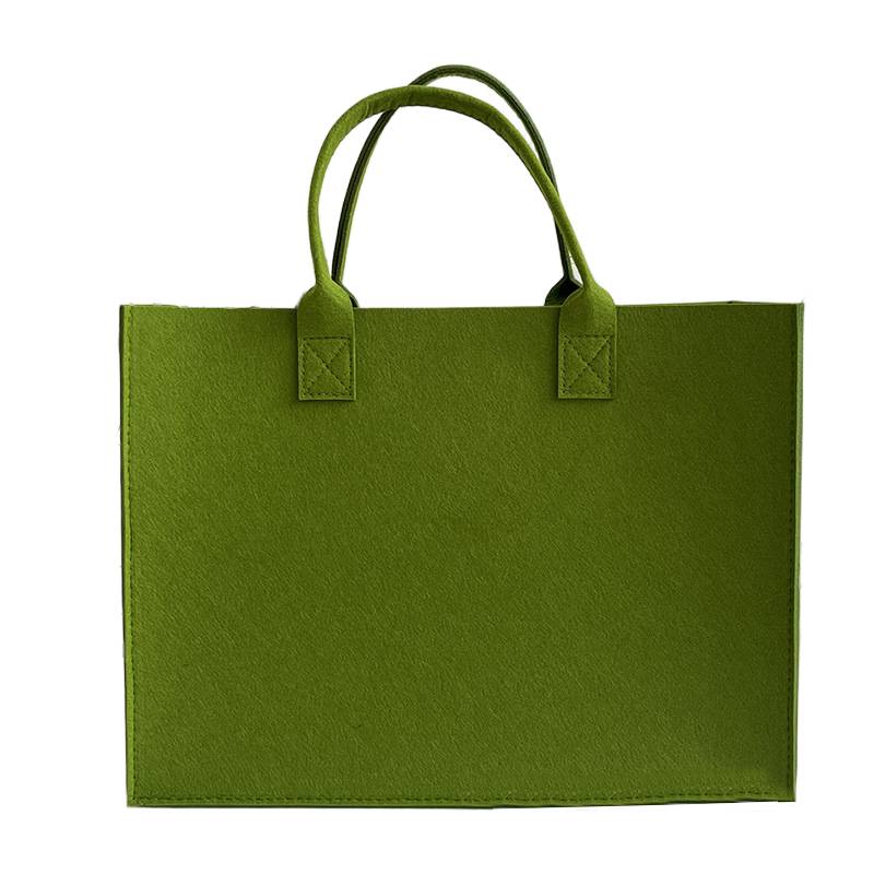 Army green felt tote bag for events