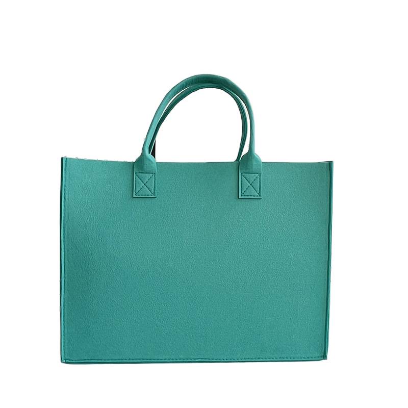 Felt tote bag with logo printed on one side