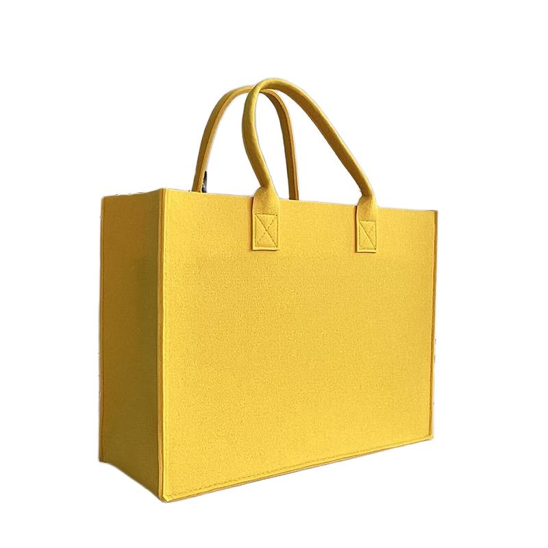 Felt tote bag in yellow for retail and giveaways