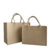 Khaki felt tote bag with sturdy handles
