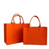 Felt tote bag in orange with strong material