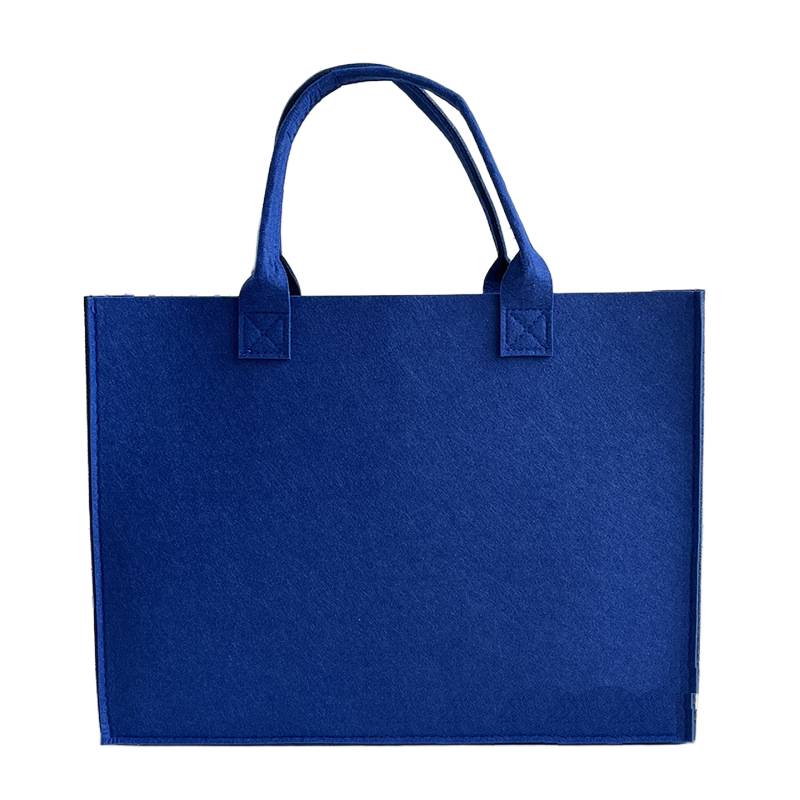 Felt tote bag displayed with other promotional items