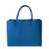 Royal blue felt tote bag with spacious interior