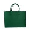Green felt tote bag with logo area