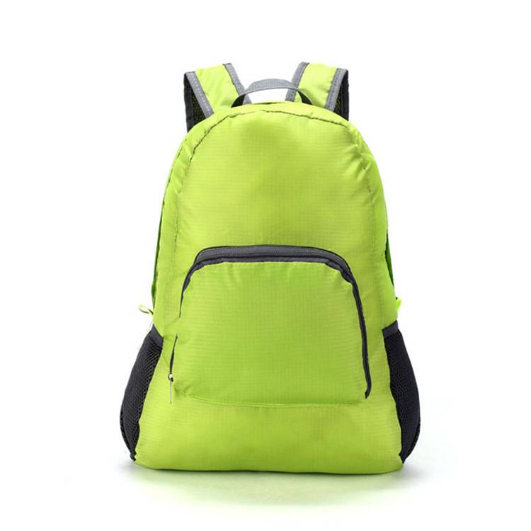 Foldable backpack with main compartment, front and side pockets