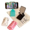 Folding mobile phone stand available in black, white, green, and pink