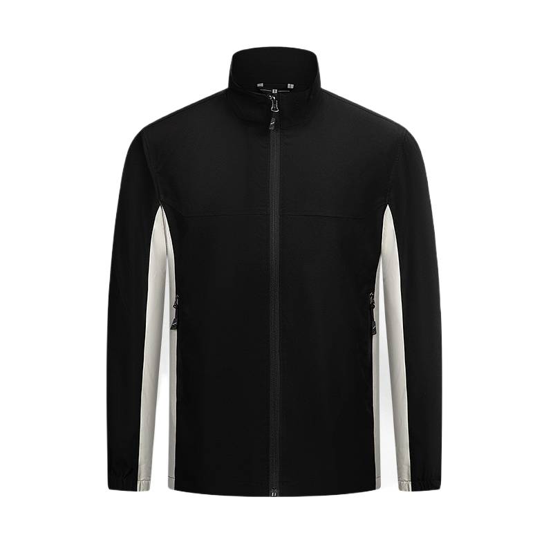Jacket front view with corporate logo