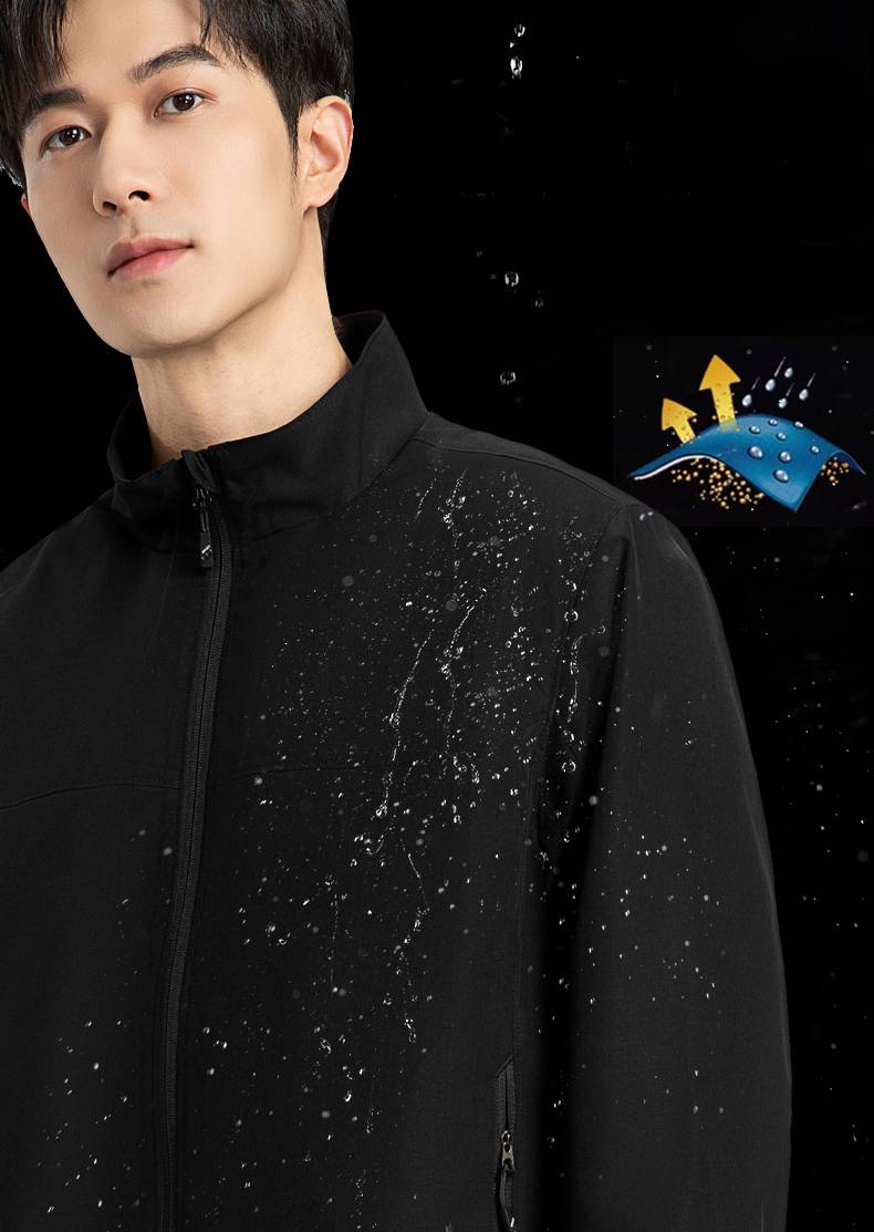Jacket showing water-repellent feature