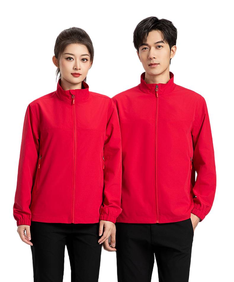 Red embroidered jacket for corporate uniforms