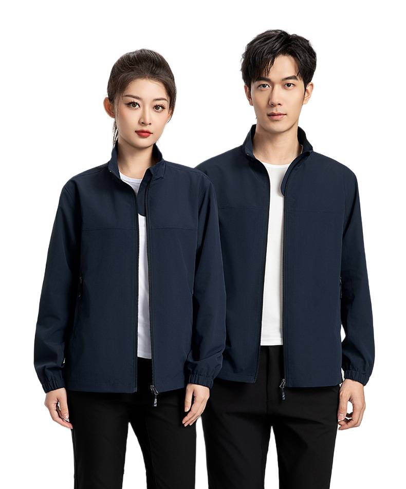 Navy blue embroidered jacket