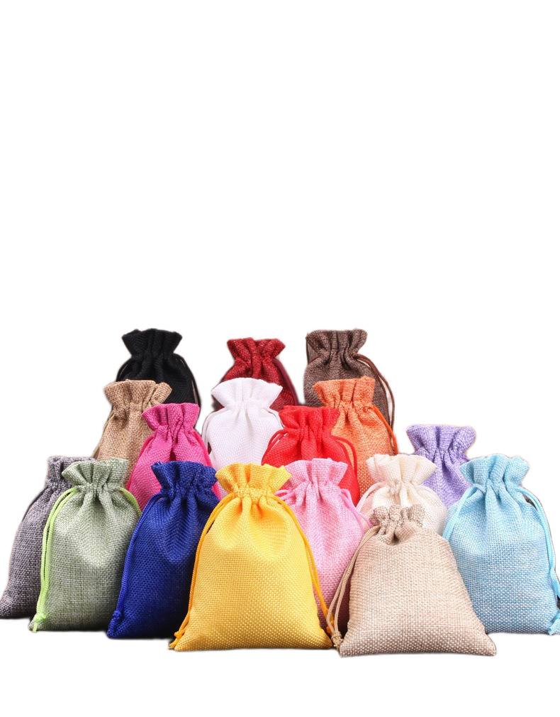 Drawstring linen pouch in multiple colours