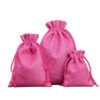 Pink drawstring linen pouch