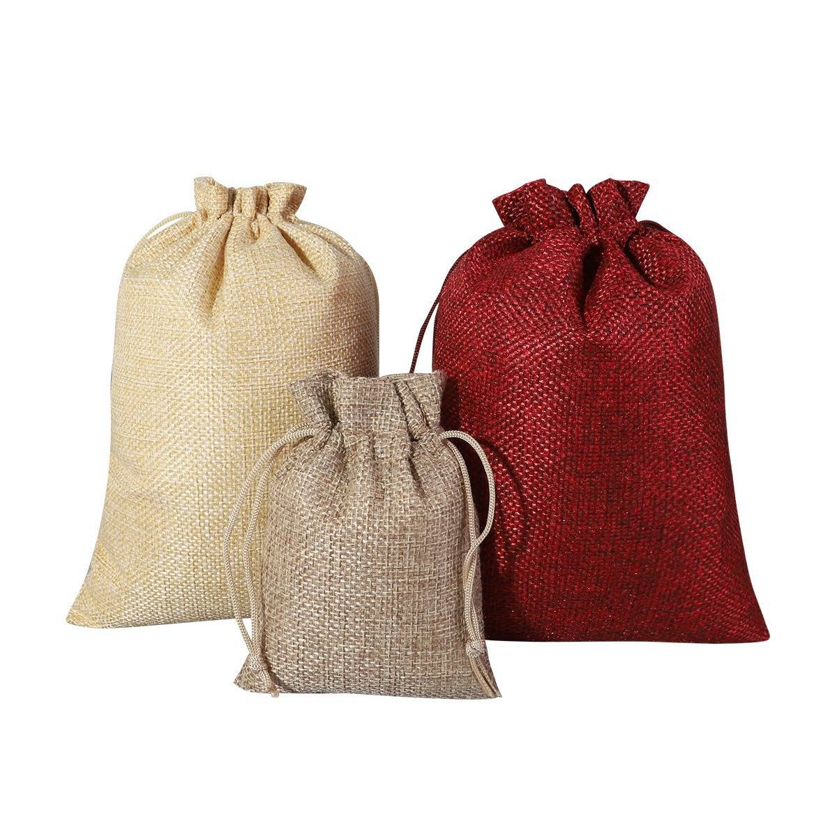 Linen drawstring pouch with versatile storage