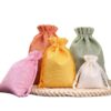 Medium drawstring linen pouch 10 x 14cm