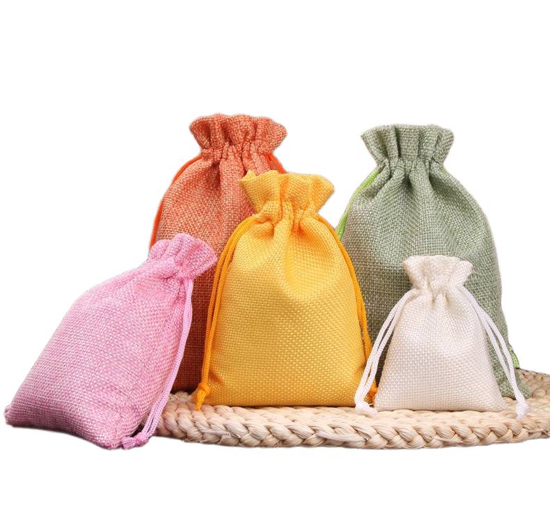 Medium drawstring linen pouch 10 x 14cm