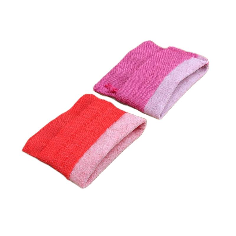 Linen pouch in red and pink shades