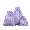 Purple drawstring linen pouch