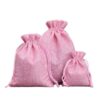 Light pink drawstring linen pouch
