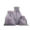 Grey drawstring linen pouch
