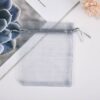 Gray drawstring mesh pouch