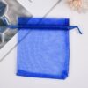 Sapphire blue drawstring mesh pouch